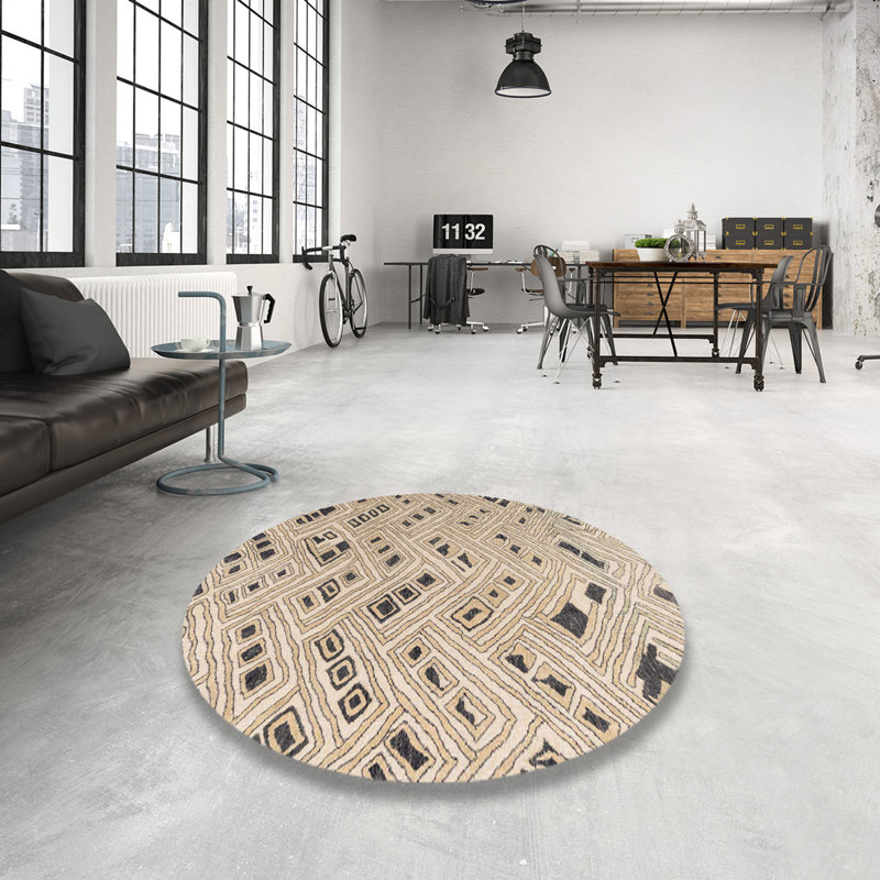 Tapis abstrait moderne 4749, Rond 6 pi
