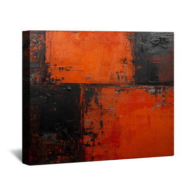 Orange Black Abstract Canvas Gallery Wrap in Many Sizes