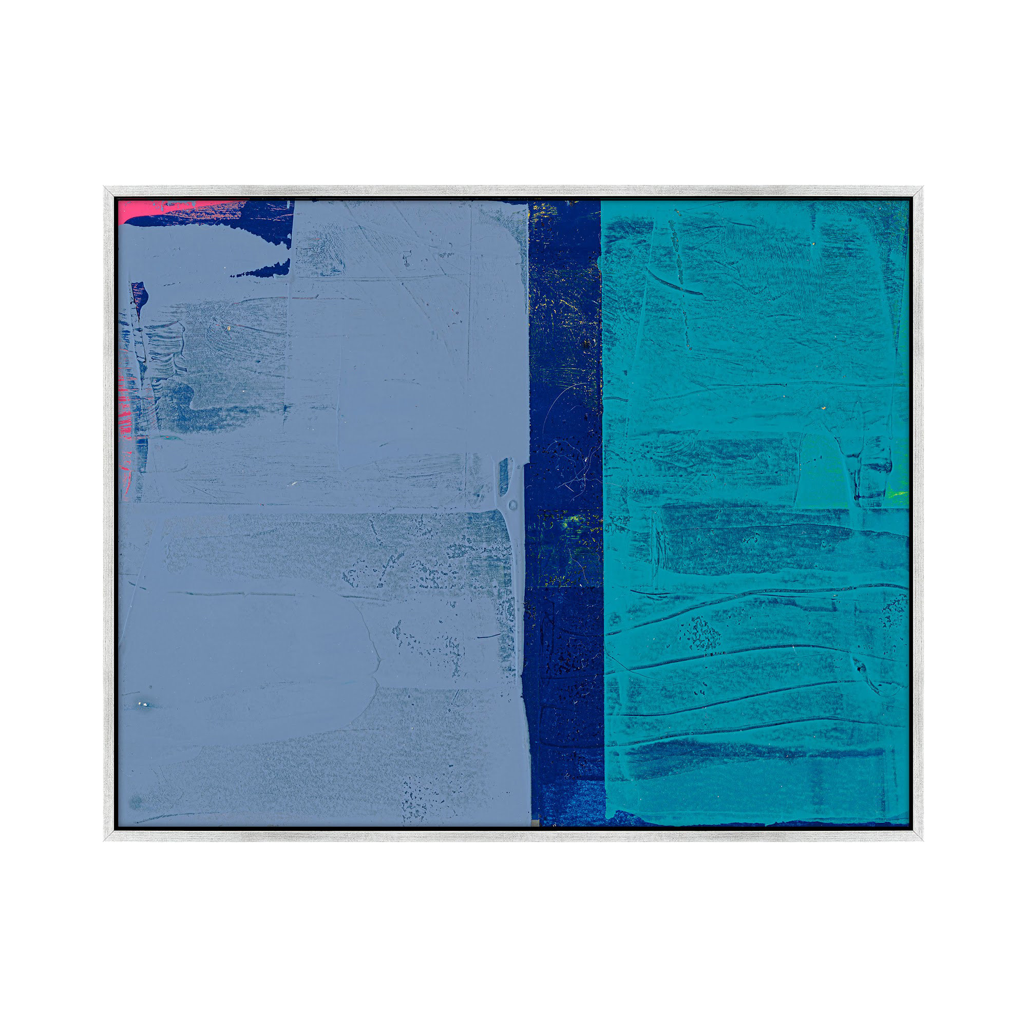 Bold In Blue 2 by Andrea Stokes, Silver Framed, 30" H x 38" W x 1.38" D