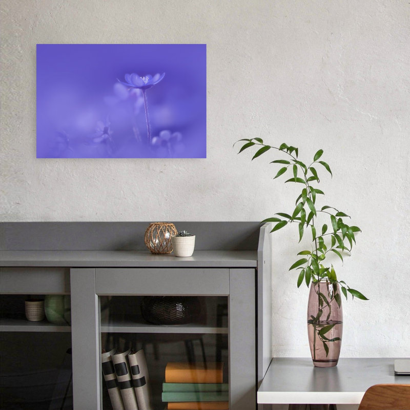 Delicate Purple Bloom Delicate Dreamy Ethereal Violet Flower Nature Wall Art Print 1 Piece Wrapped Canvas Wall Art