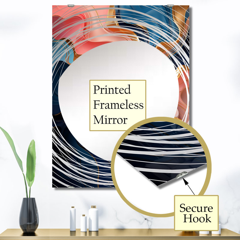 Abstraction liquide III - Miroirs muraux abstraits à encre liquide MIR137763, 40 po x 30 po