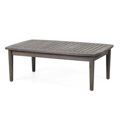Table basse moderne en bois et moderne, sièges à lattes, coussins d'eau, gris foncé, pour table de décoration extérieure, style contemporain, dossier à lattes, gris