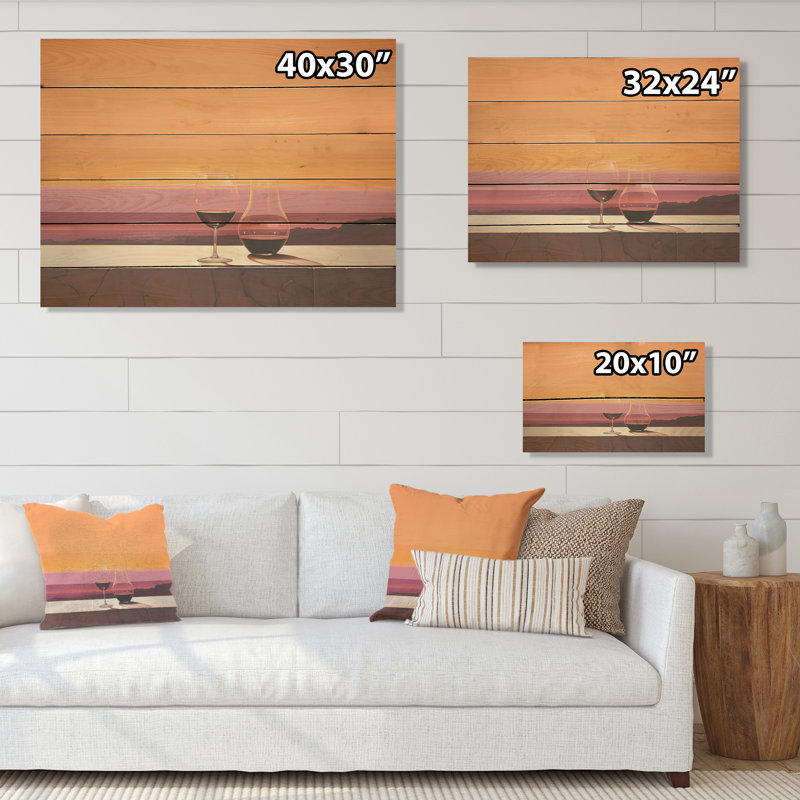 Vinos Vista - art mural en bois sur bois de pin naturel, H 24 po x l 32 po