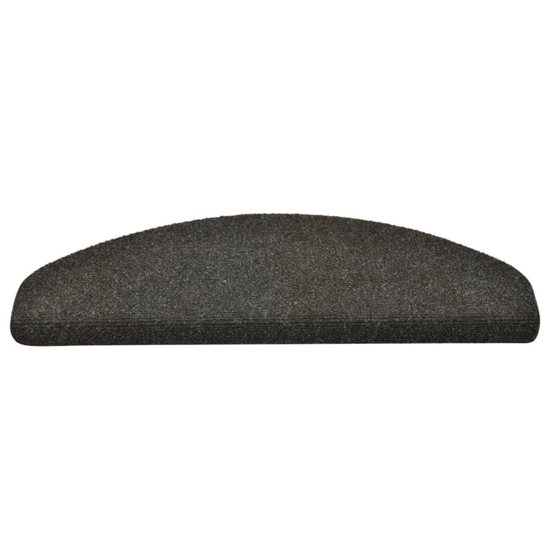 Argenys Self-adhesive Stair Mats Needle Punch, Semi-Circle 65cm x 21cm, 15 Pieces Included, Anthracite