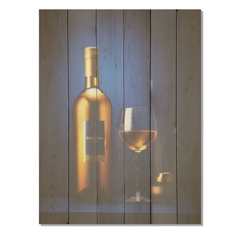 Mead Mystique - Panneau mural en bois de vin sur bois de pin naturel, H 32 po x l 24 po