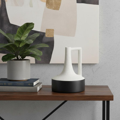 Vase en céramique 8 "noir et blanc