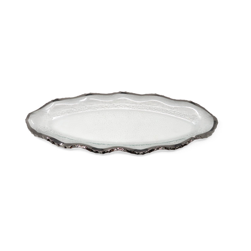 Assiette décorative en verre Monzerrat, H 1,25 po x l 18 po x P 7 po