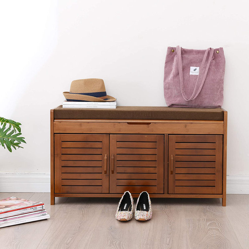 7 Pair Shoe Storage Bench Cushion Shoe Cabinet