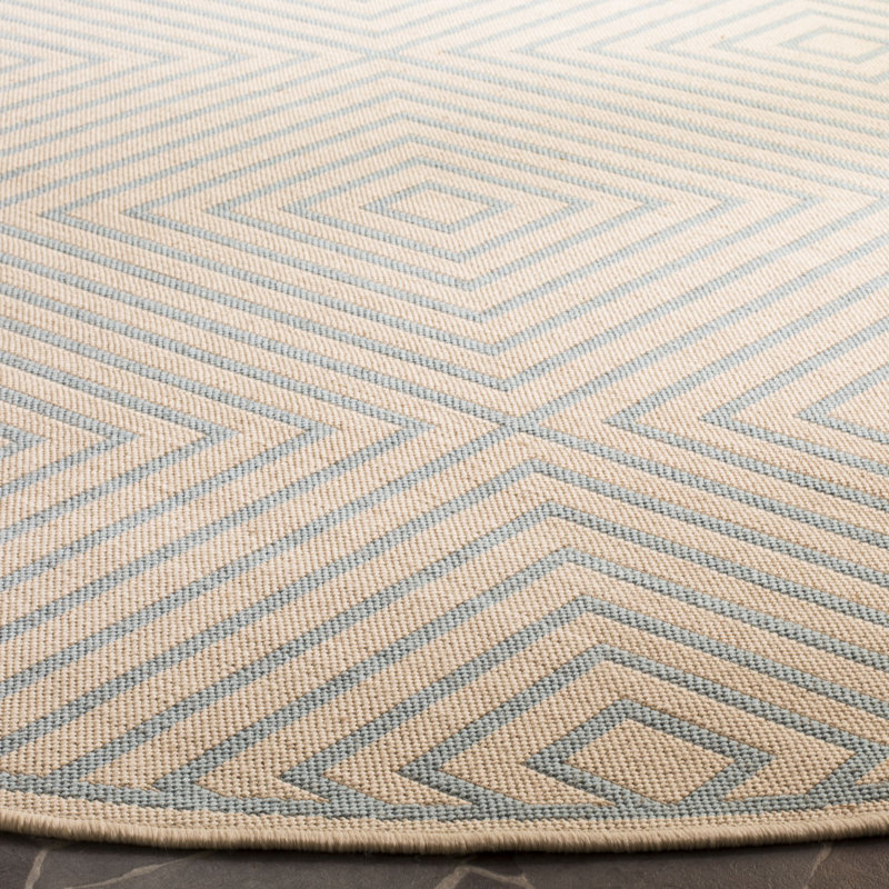 Tapis d'intérieur / extérieur Kelli Linden, Rond 6 pi 7 po