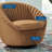 Upholstered Swivel Barrel Chair-1301299583