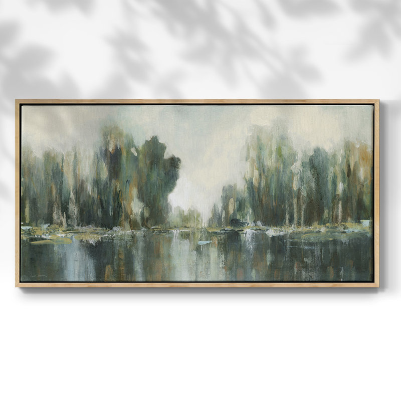 Treeline texturée - Toile tendue avec châssis tendue - Prêt à accrocher, H 17 po x l 33 po, Naturel