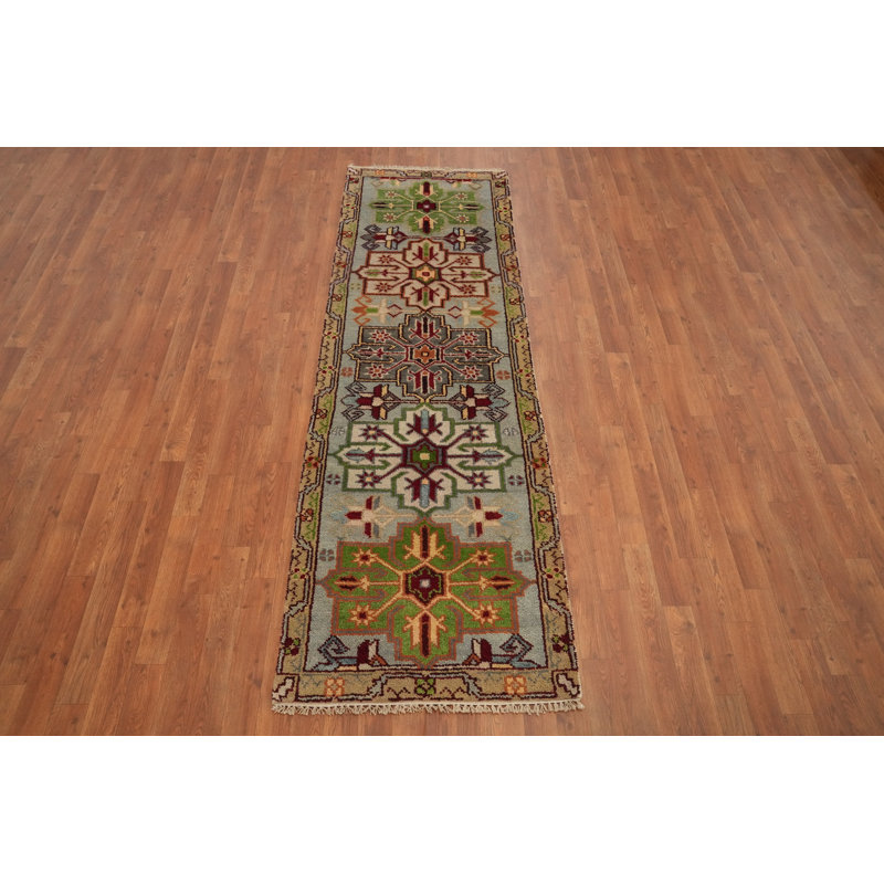 Tapis de style géométrique style Kazak indien 3 x 8