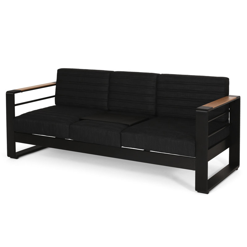 3 Seater With Aluminium Build And -blocking Seat Materials, Black Rust- - Covers,
