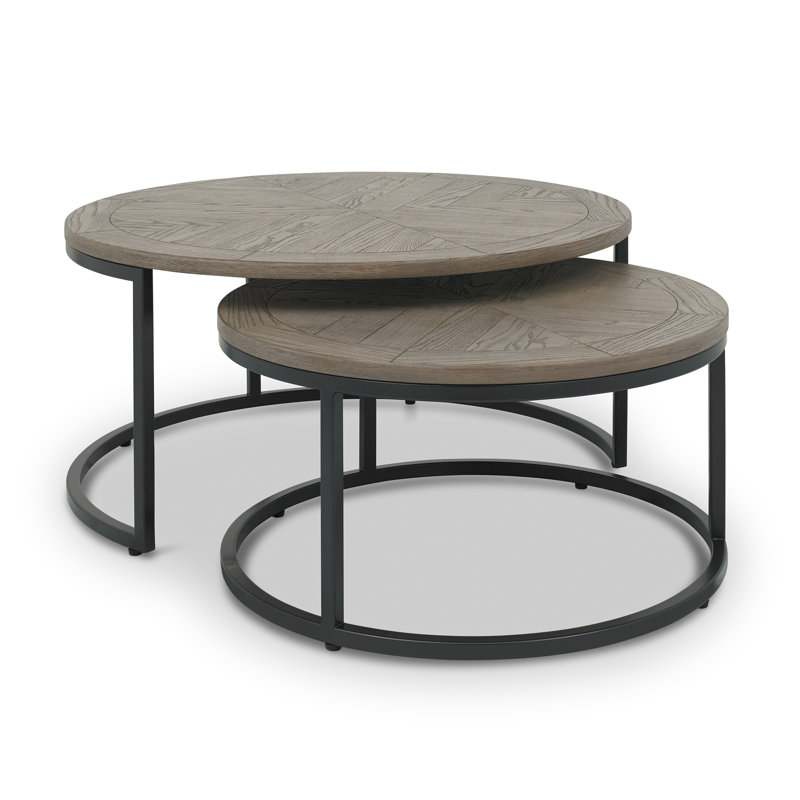 MONROE SILVER GREY COFFEE TABLE NEST