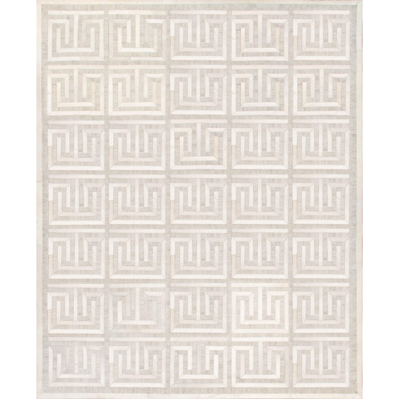 Tapis géométrique en laine / coton / viscose géométrique fait à la main 5 pi x 8 pi