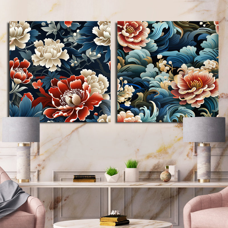 Stocksbridge - Ensemble de 2 collages carrés abstraits, H 16 po x l 33 po, Toile tendue