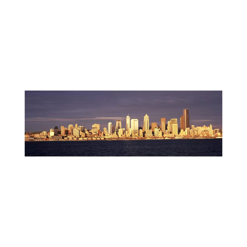 City Viewed from Alki Beach, Seattle, King County, Washington State, USA 2010 #2 1 Piece Wrapped Canvas Panoramic Wall Art