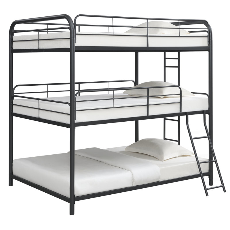 Lit superposé triple Furniture, double / double / noir