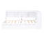 Lit de jour simple blanc avec lit gigogne, rangement et structure en bois massif et lit gigogne-713204906