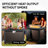 Circlarmino 5-Piece Outdoor Wicker Patio Conversation Set With Rectangle Metal Fire Pit, Swivel Gliders And Side Table For Patio-609218105