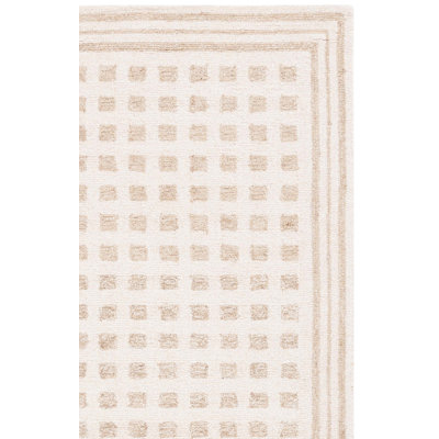Ramm 604 Checkered Area Rug In Ivory / Beige