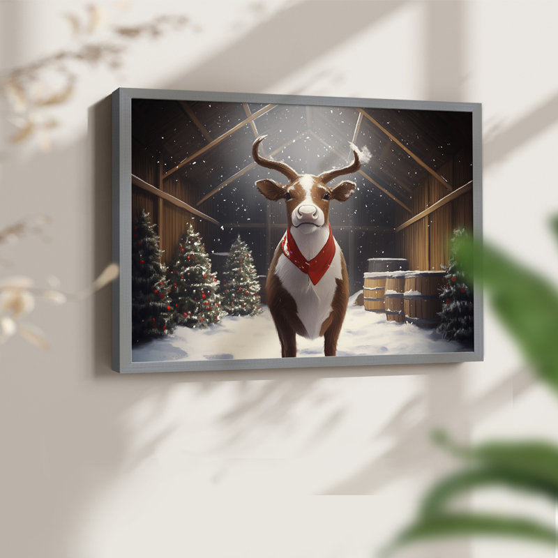 Art de Noël - CMXLIV - Reproduction encadrée - Restickable, H 22 po x l 28 po, Gris