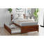 Twin Size Platform Bed Wood Bed Frame With Trundle, Walnut-700077043