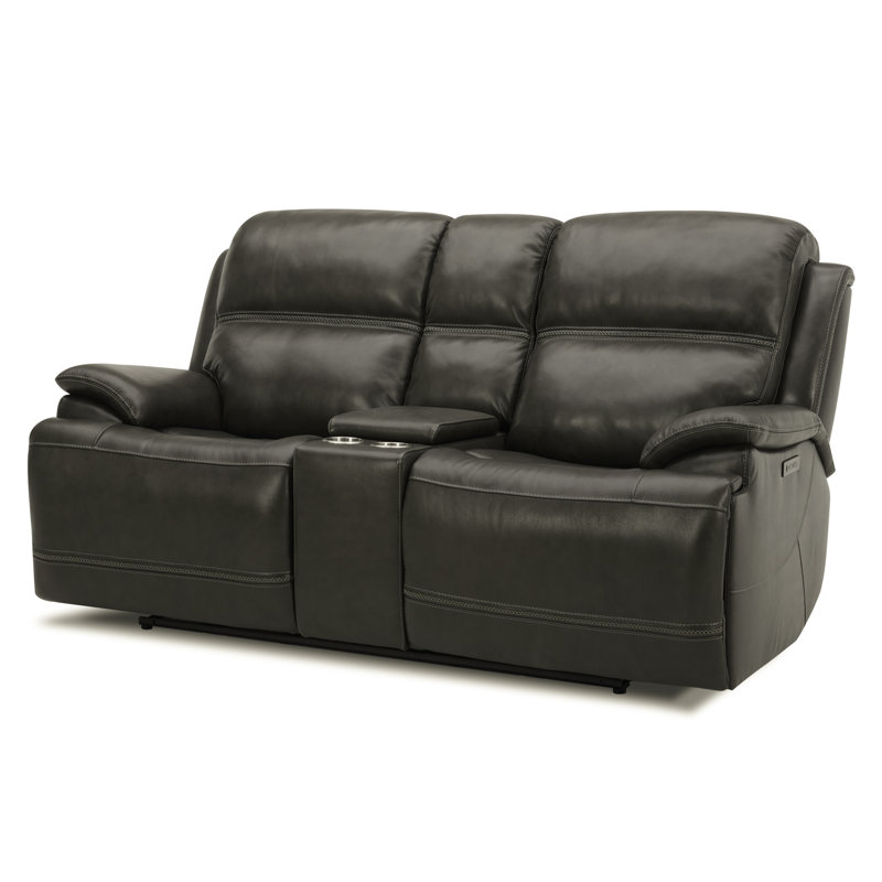 Hannya 79'' Genuine Leather Power Reclining Loveseat