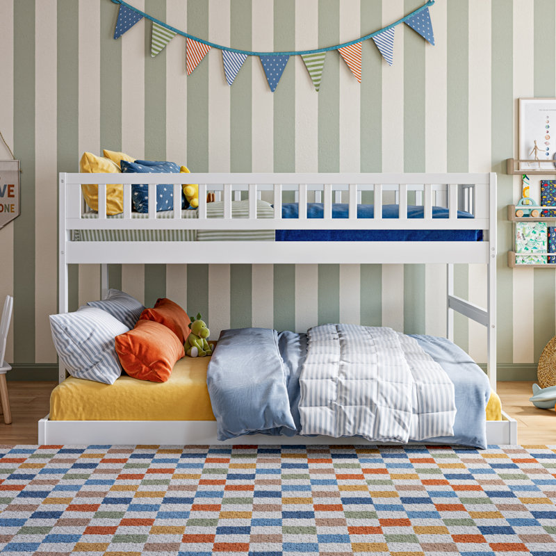 Malibu Wood Low Bunk Bed, Twin over Full, White