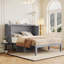 Grand lit escamotable avec port USB et tablettes amovibles de chaque côté, gris-128998826