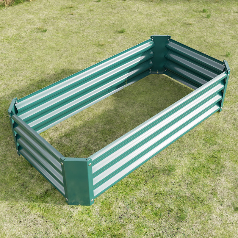 Rectangle Metal Raised Garden Bed 421Ft For Vegetables, Easy To Assemble, With - Rust Coating Herbs, Long Lasting,