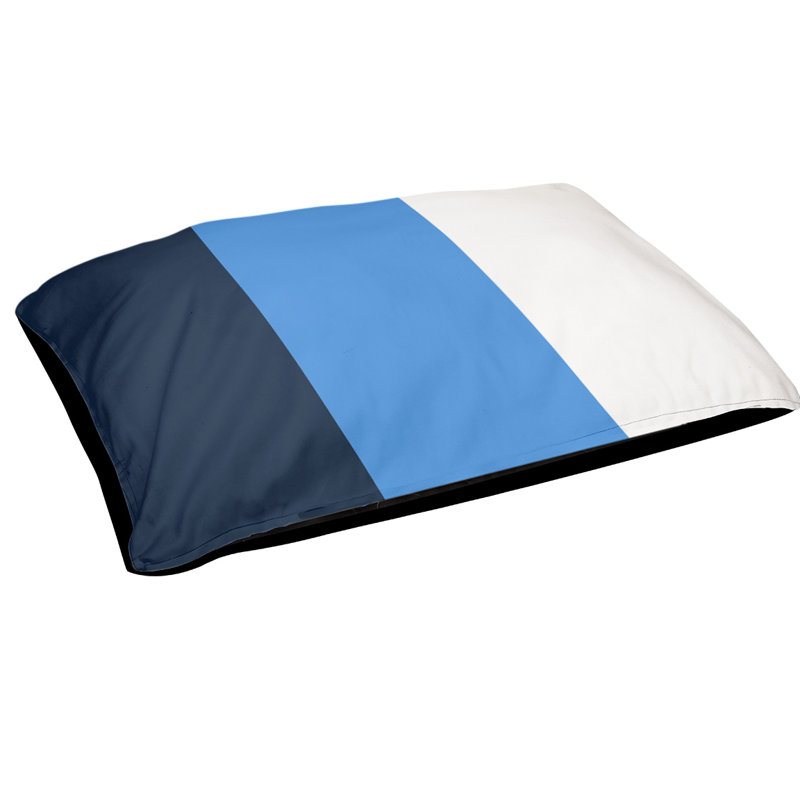 Coussin Golden State, Moyen (l 28 po x P 18 po x H 6 po), Blanc / bleu