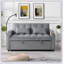 Canapé-lit futon moderne en velours avec lit gigogne, dossier inclinable réglable, coussins décoratifs et poches pour le salon, canapé-lit convertible 3-en-1-1554121185