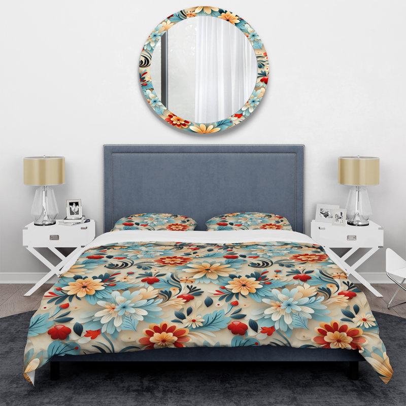 Ensemble de housse de couette en microfibre Moroccan Delight, Housse de couette pour grand lit et 2 taies décor