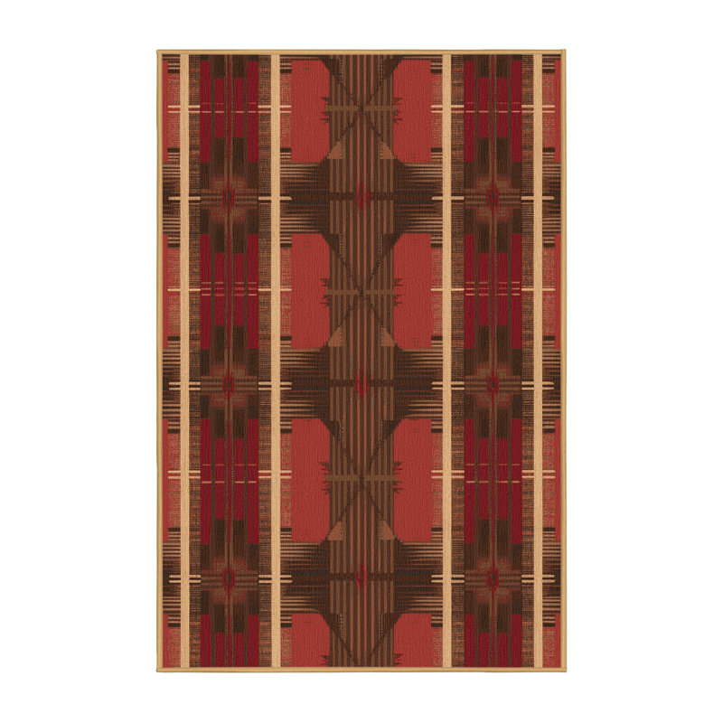 Washable Rustic Plaid Southwestern Area Rug, Rectangle 7' x 9'