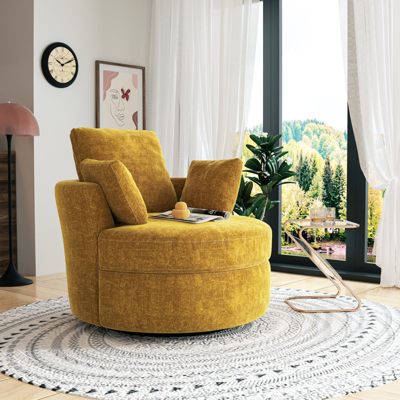 Fauteuil demi-tonneau pivotant de 41,9 po Nevelle