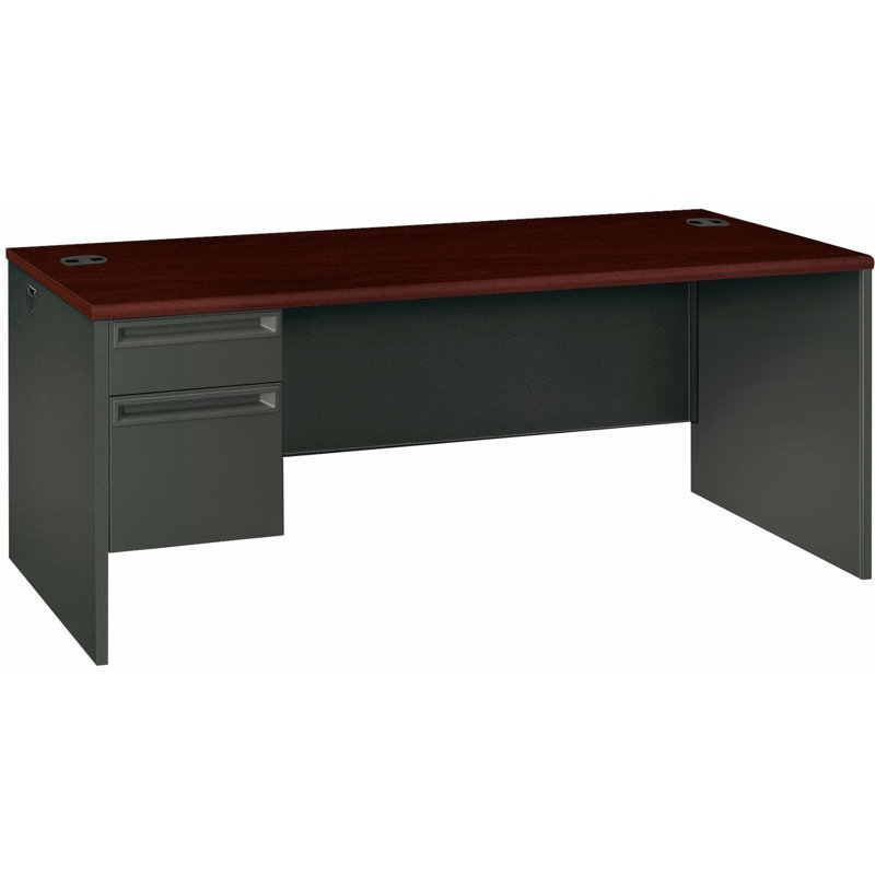 Bureau de direction 38000 Series, Acajou / Noir, H 29,5 po x l 72 po x P 36 po, Retour à gauche