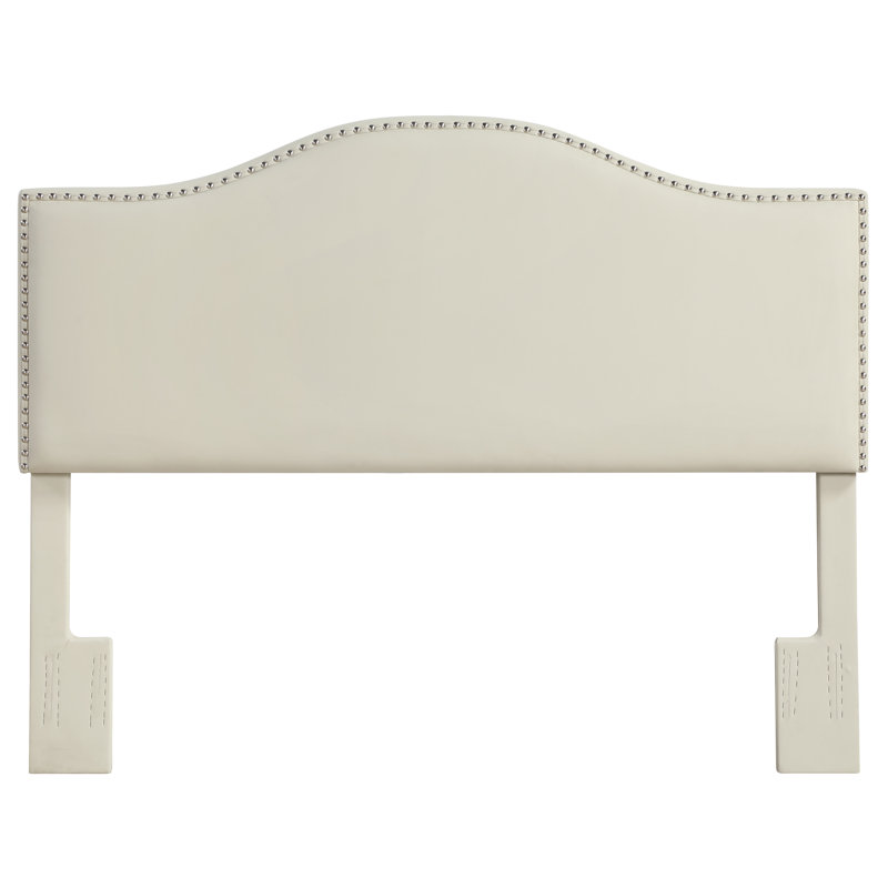 Tête de lit double / double en similicuir crème Zoe