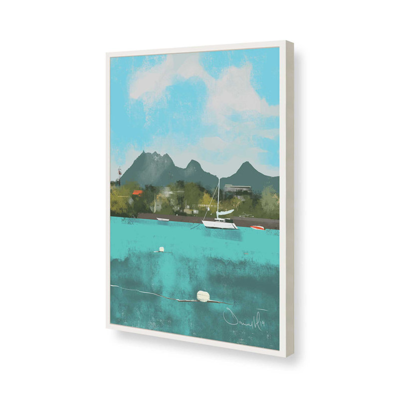 «Tropical View» par Dan Hobjour, reproduction d'art sur toile, H 32 po x l 24 po, Blanc