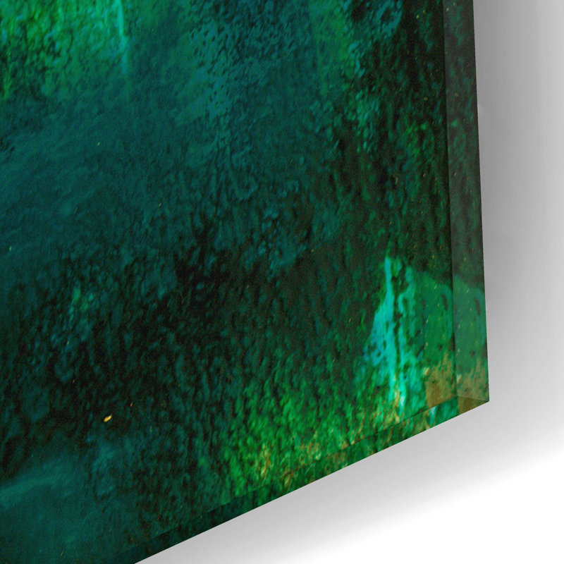 «Turquoise Element III» par Sisa Jasper, «Art mural en verre acrylique, H 12 po x l 12 po x P 0,13 po