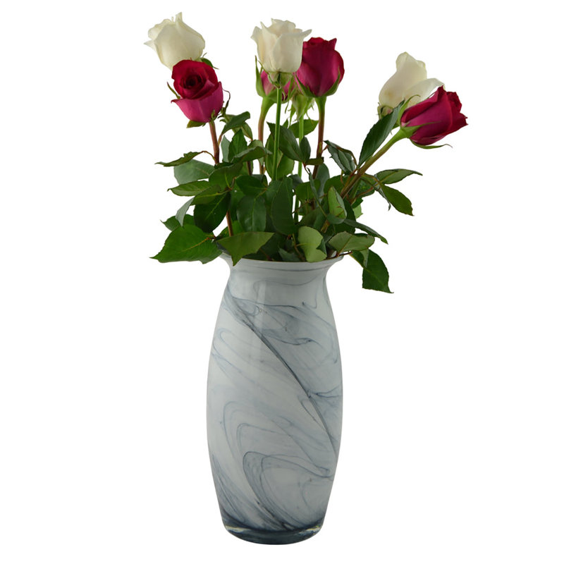 Grand vase en verre 12 po - Vase à fleurs décoratif fabriqué à la main
