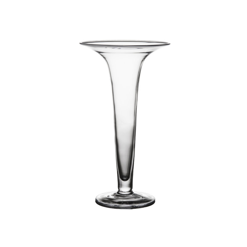 Small Clear Glass Trumpet Table Vase