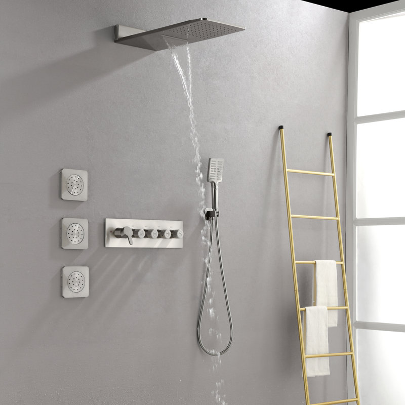 All-In-One Kit with Rough in-Valve, Brushed Nickel