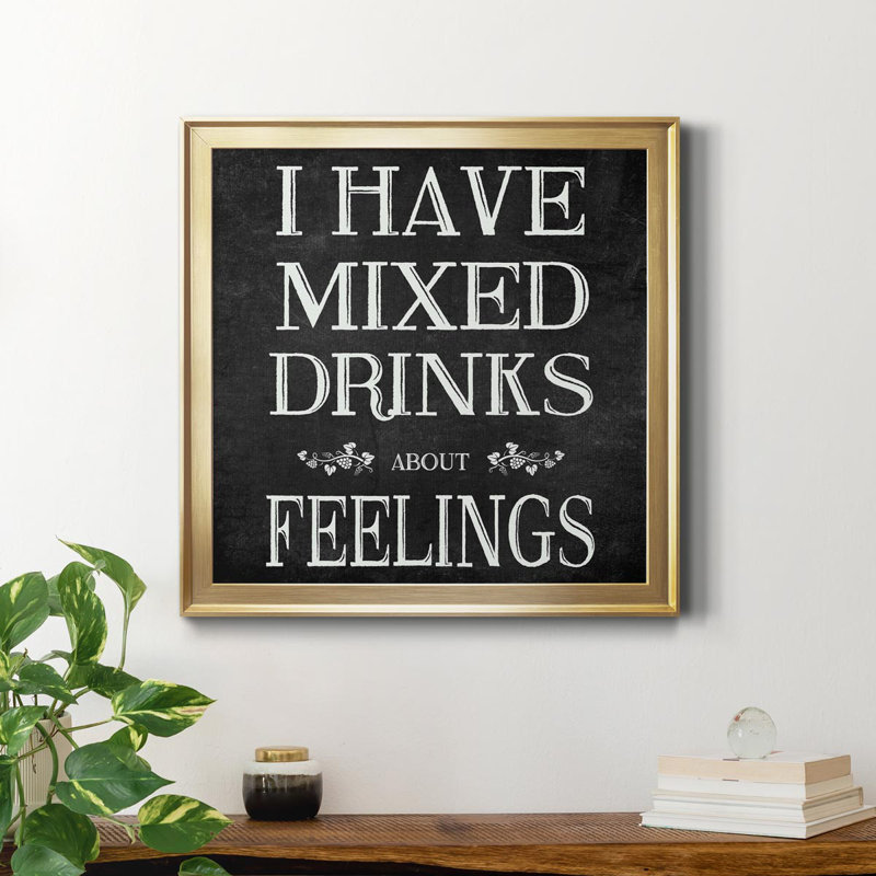 " Mixed Drinks ", Gold, 17.5" H x 17.5" W x 1.5" D