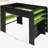 Full Size Kohlton Bunk Bed With Height-Adjustable Desk,Wardrobe,Ample Storage Space,And RGB Light, Green(OLD SKU:LT000266AAG)-1505425014