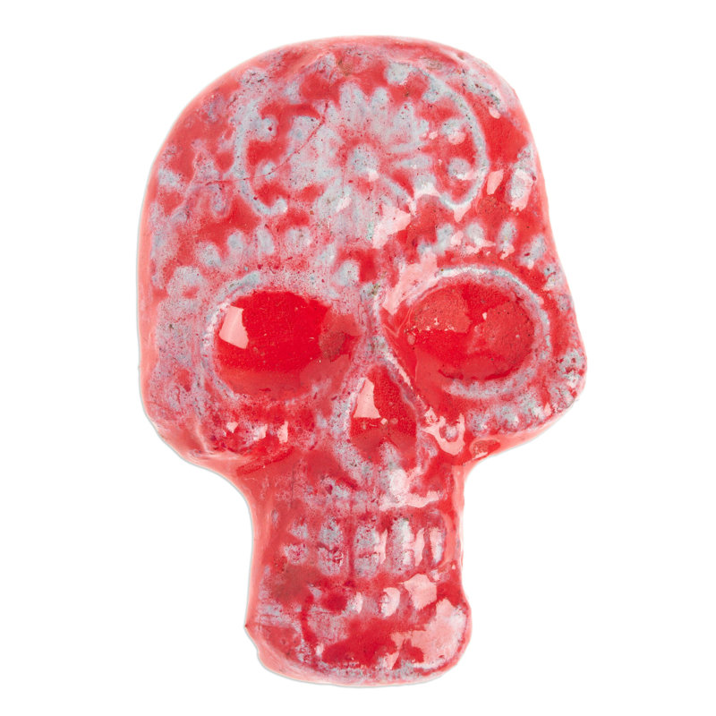 Bungalow Rose Handmade Bright Skull Ceramic Magnet