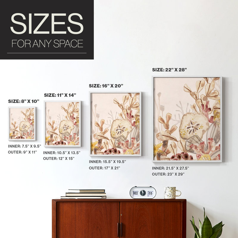 «Ocean Nostalgia I», reproduction encadrée - bois massif, H 14 po x l 11 po, Cadre simple blanc
