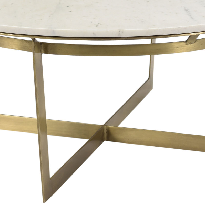 Shieka Marble Coffee Table, White Marble