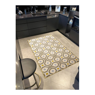 Abstract Geometric Creative Modern Decorative Machine Washable Area Rug