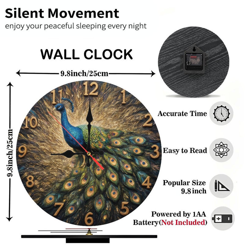Horloge paon